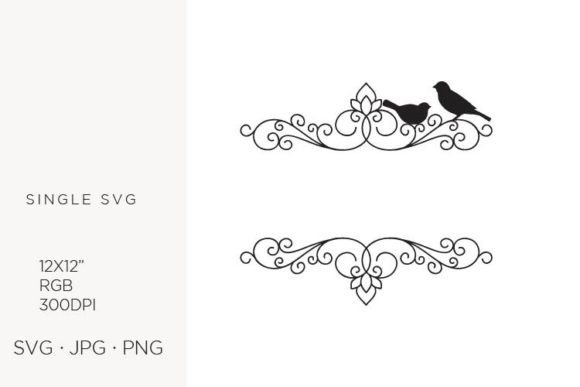 Download Elegant Scroll Frame with Birds - Frame Collection