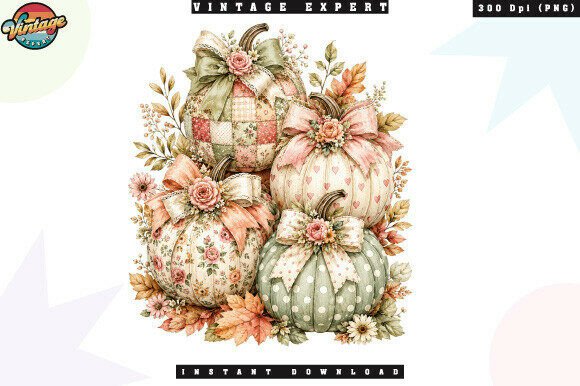 Download Vintage Cottagecore Pumpkin Bouquet PNG - Vintage Collection