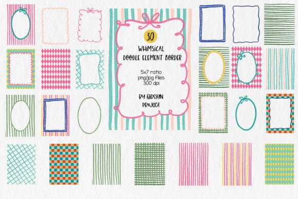 Download Whimsical Doodle Border Frames Set - Frame Collection