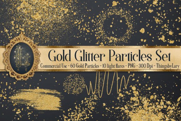 Download Gold Glitter Particles Overlays PNG - Gold Collection