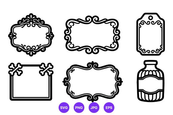 Download Ornate Frame Label Vector Set - Frame Collection